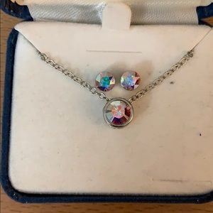 Swarovski crystal earrings & necklace set